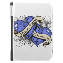 Intestinal Cancer Hope Faith Dual Hearts Kindle Folio Case