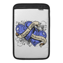 Intestinal Cancer Hope Faith Dual Hearts MacBook Air Sleeve