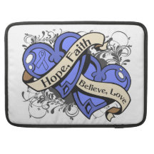 Intestinal Cancer Hope Faith Dual Hearts MacBook Pro Sleeve