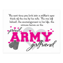 Into a Soldier's eyes - Proud Army Girlfriend Post Card