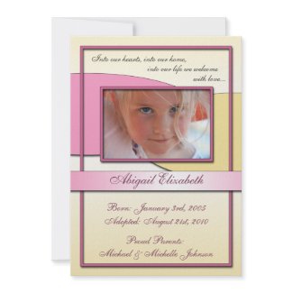 Into Our Hearts ~ Adoption Announcements invitation