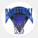 Into The Hoop Basketball and Backboard Round Stickers