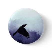 INTO THE MYSTIC Crow & Forest buttons by RavenSpiritPrints INTO THE MYSTIC Crow & Forest buttons