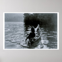 Into the shadow - Clayoquot Indian in boat Print