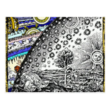 Intracate Celestial sphere Sun Moon Stars Planets Post Card