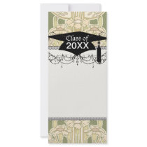 intricate art nouveau floral bliss graduation rack cards