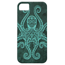 Intricate Blue Stone Octopus iPhone 5 Case