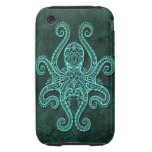 Intricate Blue Stone Octopus Tough iPhone 3 Cover