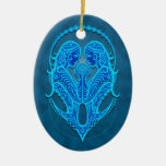 Intricate Blue Tribal Gemini Ornaments