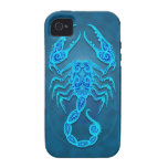 Intricate Blue Tribal Scorpio Vibe iPhone 4 Case