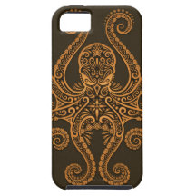 Intricate Brown Octopus iPhone 5 Covers