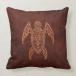 Intricate Brown Stone Sea Turtle Pillows