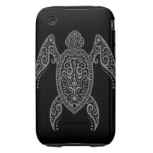 Intricate Dark Sea Turtle Tough iPhone 3 Case