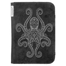 Intricate Dark Stone Octopus Kindle 3 Covers