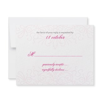 Intricate Flourish Pink RSVP invitation