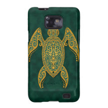 Intricate Golden Blue Sea Turtle Samsung Galaxy Covers