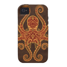 Intricate Golden Red Octopus iPhone 4/4S Case