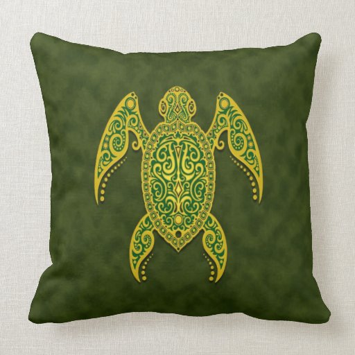 Intricate Green Sea Turtle Pillows