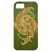 Intricate Green Tribal Pisces iPhone 5 Case