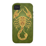Intricate Green Tribal Scorpio Vibe iPhone 4 Covers