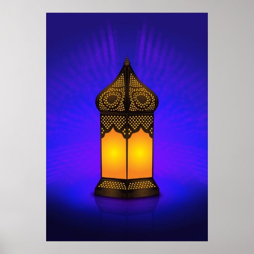 Intricate Islamic Floor Lamp Poster