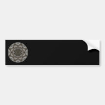 Intricate pattern. Decorative design. Black Bumper Stickers