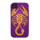 Intricate Purple and Yellow Tribal Scorpio Case-Mate iPhone 4 Case