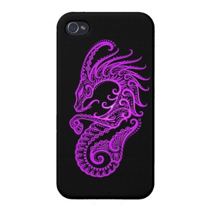 Intricate Purple Capricorn Zodiac on Black iPhone 4/4S Cover
