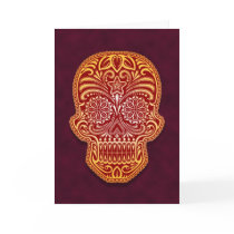 Intricate Red Sugar Skull Card