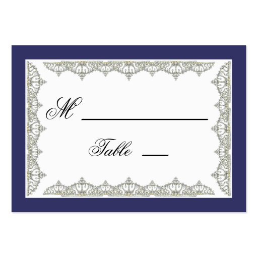 Intricate Royal Tiara Border Wedding Place Cards Business Card Templates (front side)