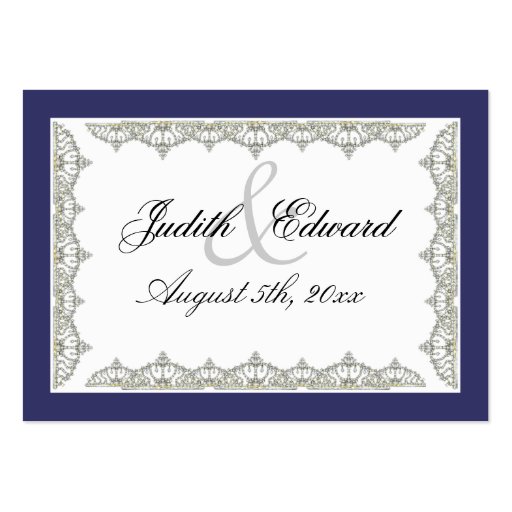Intricate Royal Tiara Border Wedding Place Cards Business Card Templates (back side)