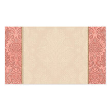 Intricate Vintage Floral in Melon Business Card Template
