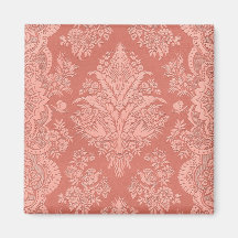 Intricate Vintage Floral in Melon Refrigerator Magnet
