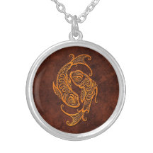 Intrictate Stone Pisces Symbol Custom Jewelry