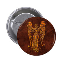 Intrictate Stone Virgo Symbol Pin