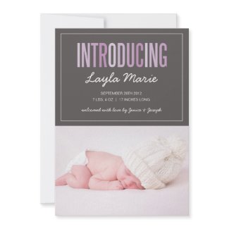 INTRODUCING | BIRTH ANNOUNCEMENT invitation