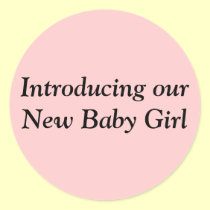 Introducing our New Baby Girl envelope seal stickers