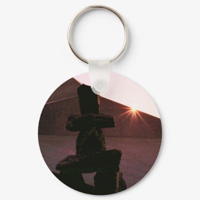 Inuit Sunset Keychain by RickDouglas