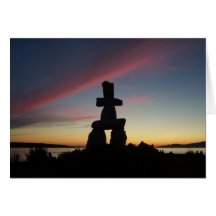Inukshuk Sunset Greeting Cards