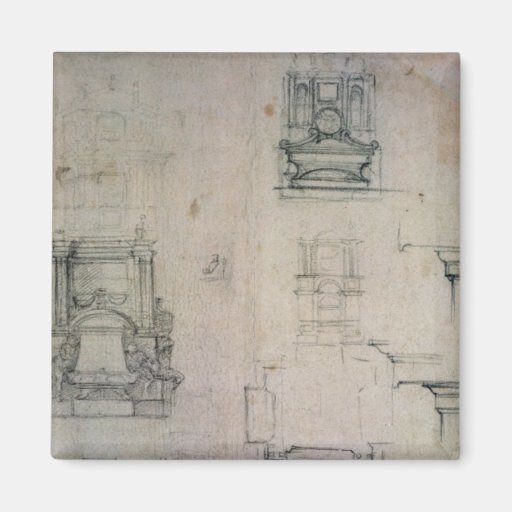 Inv. 1859 6-25-545. R.  Designs for tombs Fridge Magnets