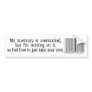 INVENTORY BUMPER STICKER