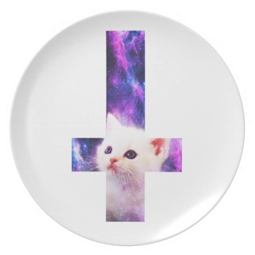 Inverted Cross Space Kitten Plate