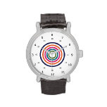 inverted face with colorful rings watch