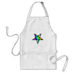 Inverted rainbow pentagram gear apron