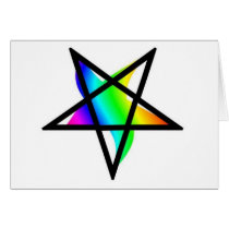Inverted rainbow pentagram gear cards by freepaganpages Inverted rainbow pentagram gear cards