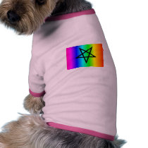 Inverted rainbow pentagram pet shirt pet clothing by freepaganpages Inverted rainbow pentagram pet shirt pet clothing