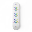 Inverted rainbow pentagram skateboard by freepaganpages Inverted rainbow pentagram skateboard