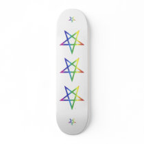 Inverted rainbow pentagram skateboard by freepaganpages Inverted rainbow pentagram skateboard