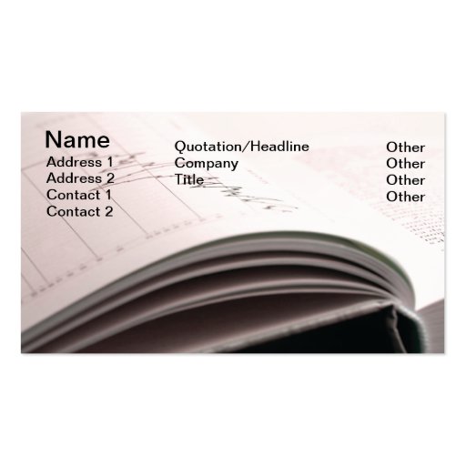 Investment analysis business card template