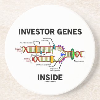 Investor Genes Inside (DNA Replication) Drink Coaster